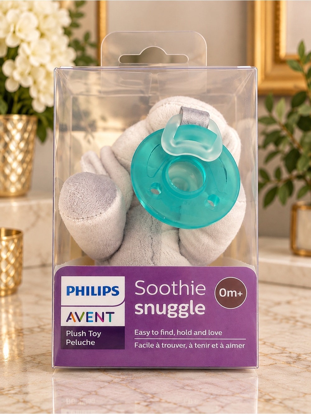 Philips Avent Soothie Snuggle Elephant Pacifier Plush 0-3M SCF347/03 New